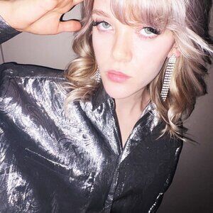 Vintage Long Rhinestone Angled Earrings